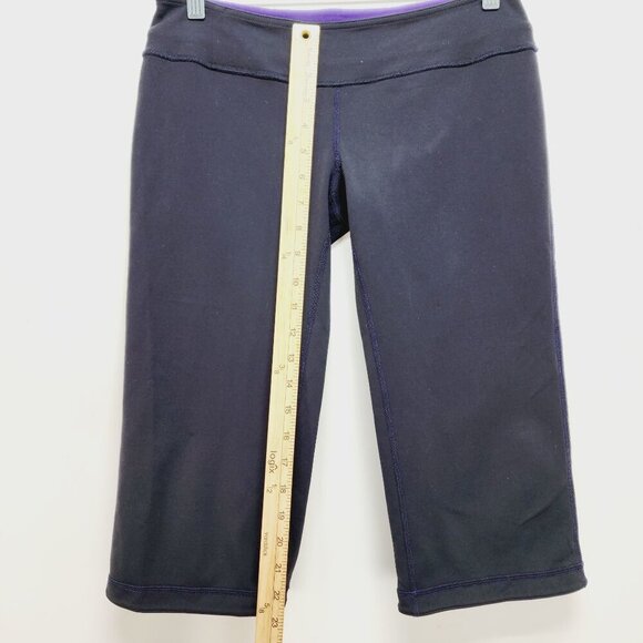 Lululemon Leggings Groove Crop Yoga Pants 8 Black Activewear Stretch Capri - Picture 3 of 9